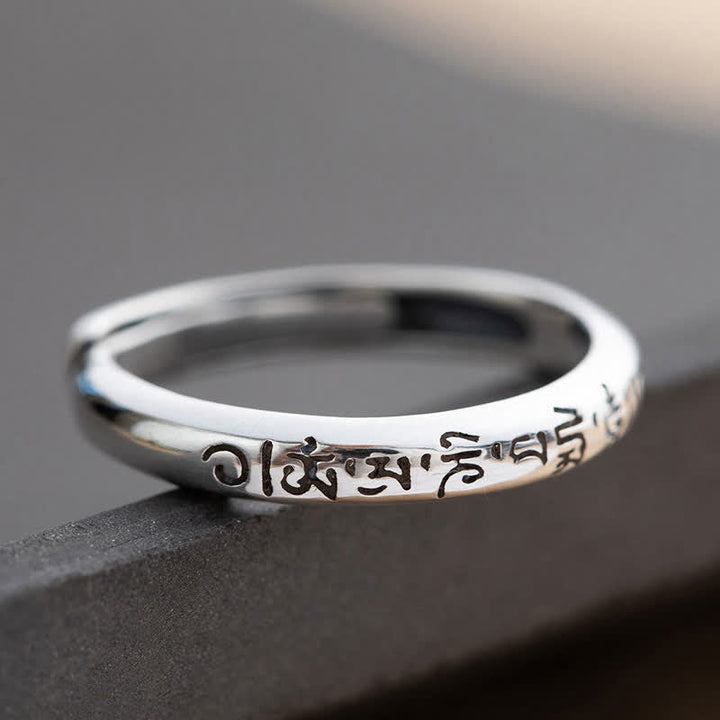 Ring 925 Silber Om Mani Padme Hum Liebe Frieden Schutz Segen