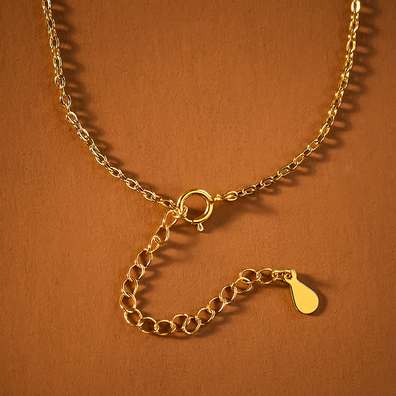 Goldfarbene Kette Hetian Jade Pfingstrose Frieden mit tropfenförmigem Anhänger
