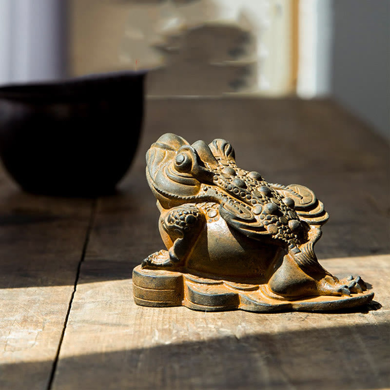 Frosch Dekofigur Feng Shui Münzen Geschenk