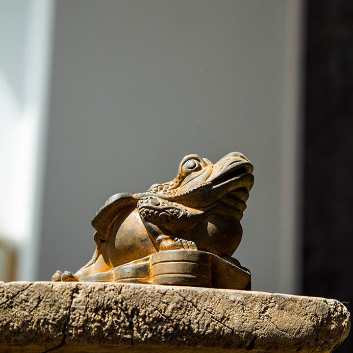 Frosch Dekofigur Feng Shui Münzen Symbol