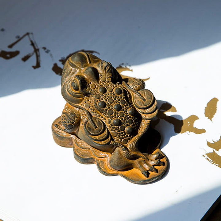 Frosch Dekofigur Feng Shui Münzen Wohnzimmer