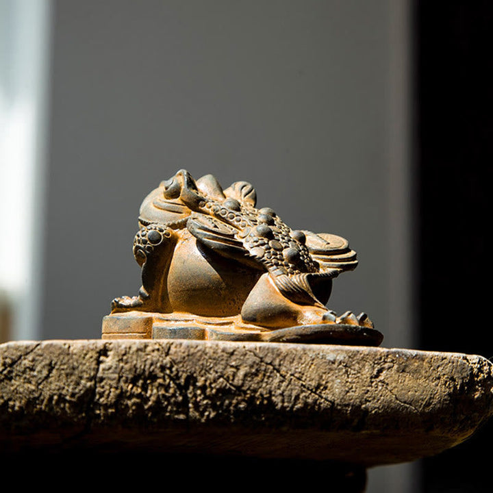 Frosch Dekofigur Feng Shui Münzen Zuhause