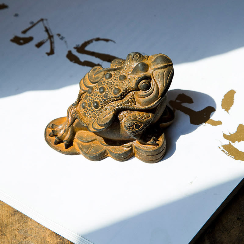 Frosch Dekofigur Feng Shui Münzen