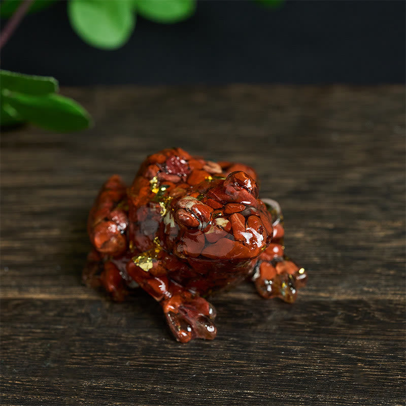 Frosch Dekofigur Kristall Klein Feng Shui