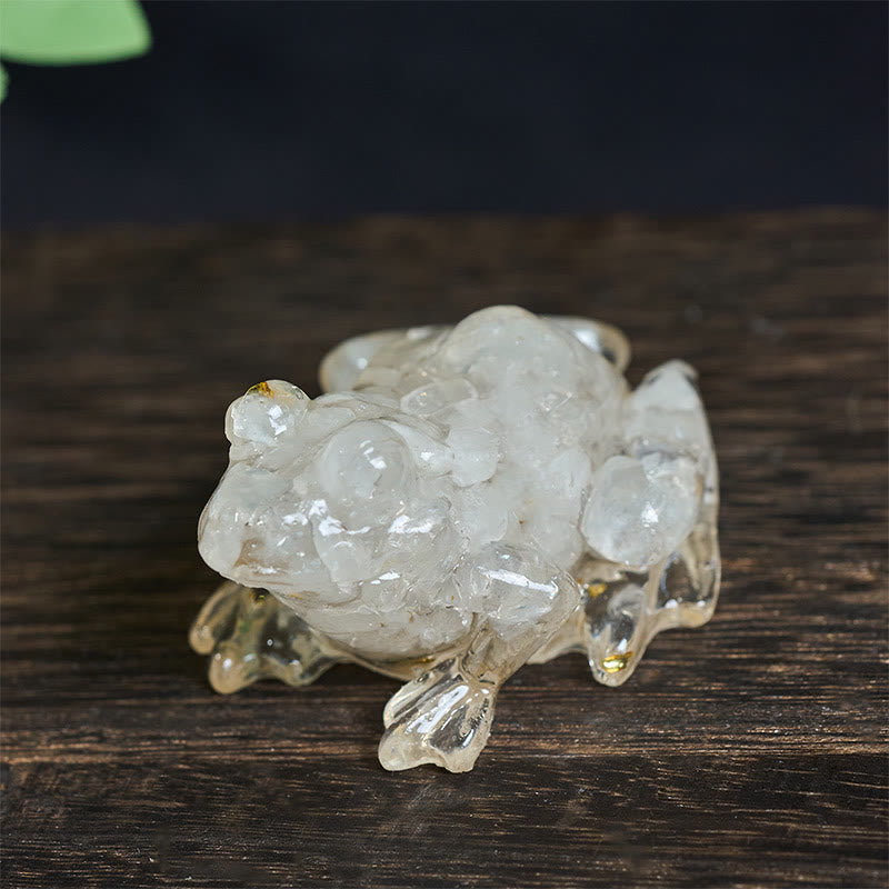 Frosch Dekofigur Kristall Klein Statue