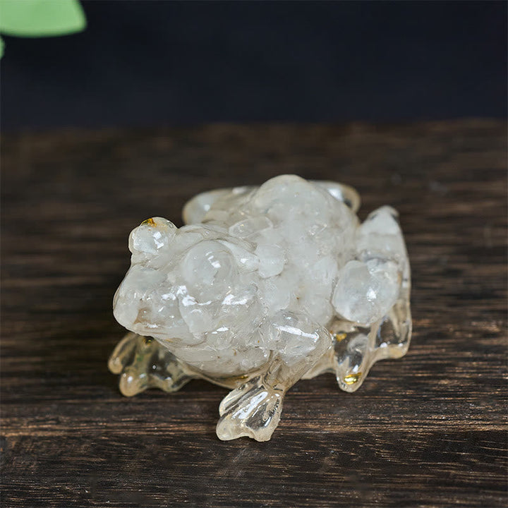 Frosch Dekofigur Kristall Klein Statue