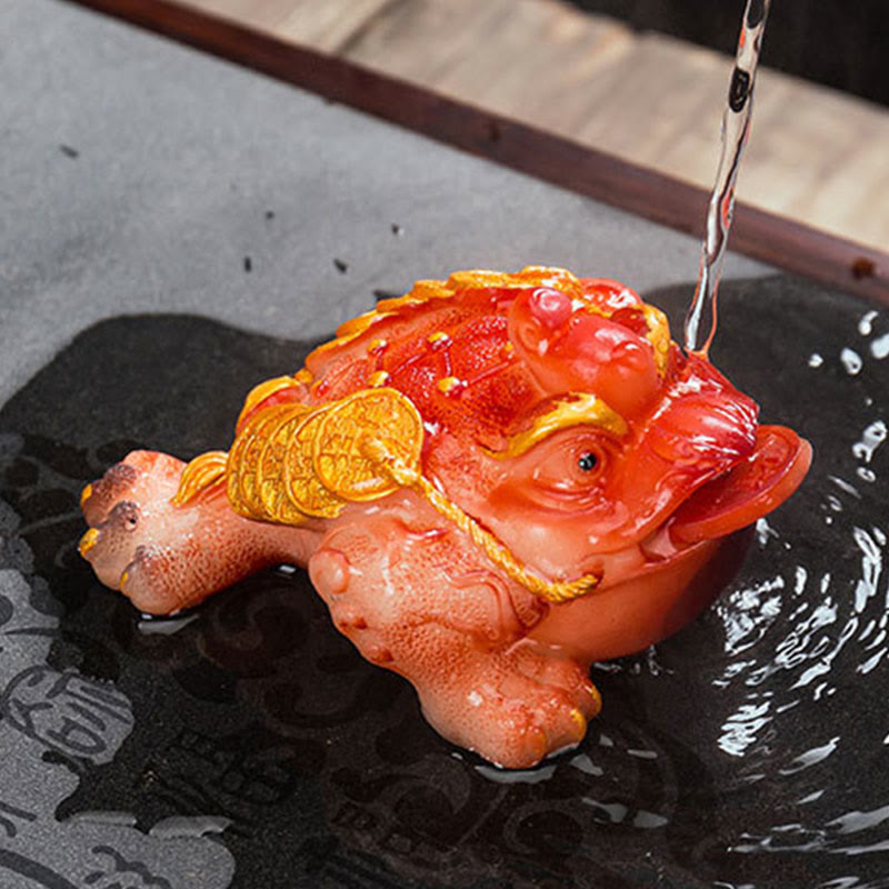 Frosch Figur Feng Shui Reichtum Wohnzimmer