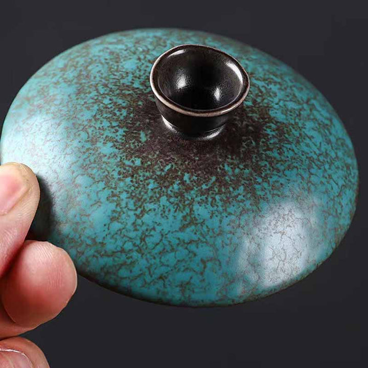 Gaiwan Sancai Grün Kiefer Keramik Teezeremonie