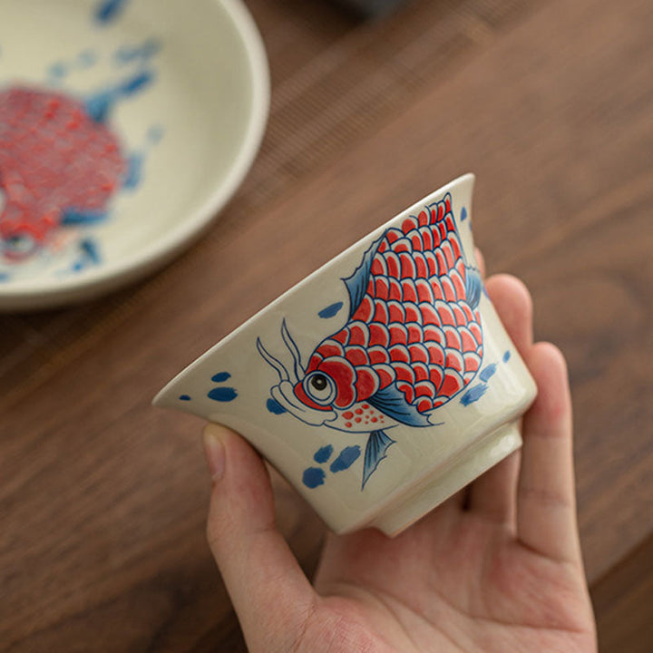 Gaiwan Koi Arowana Sancai Keramik 130ml Geschenk