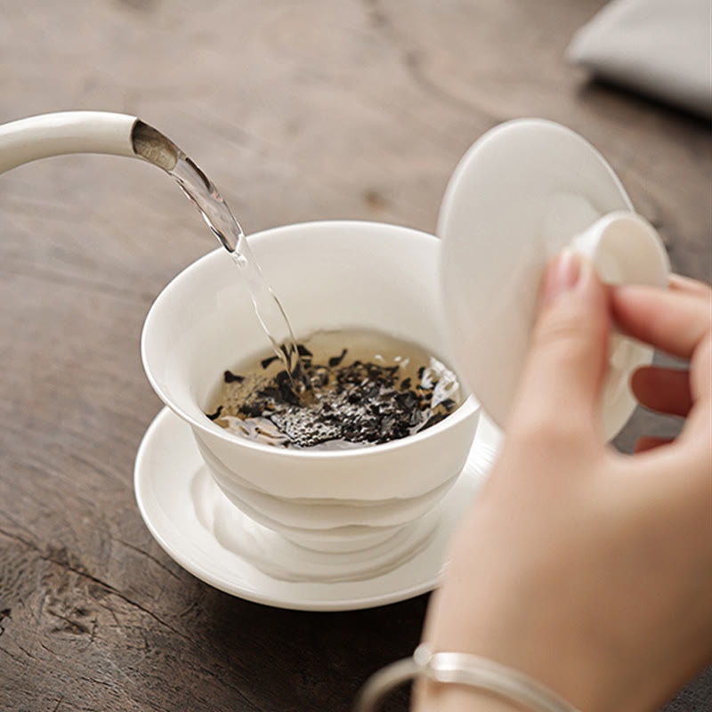 Gaiwan Porzellan Berglandschaft Sancai Vintage Geschenk