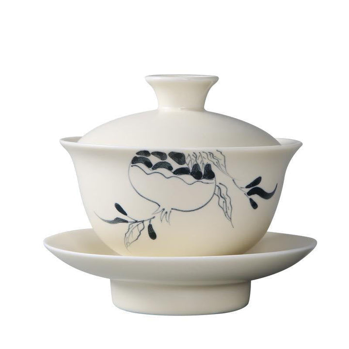 Gaiwan Sancai Keramik Lotus Granatapfel Teezeremonie