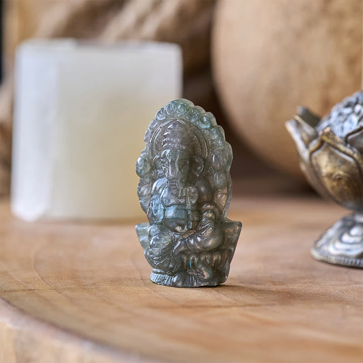 Ganesha Figur Labradorit Schutz Feng Shui