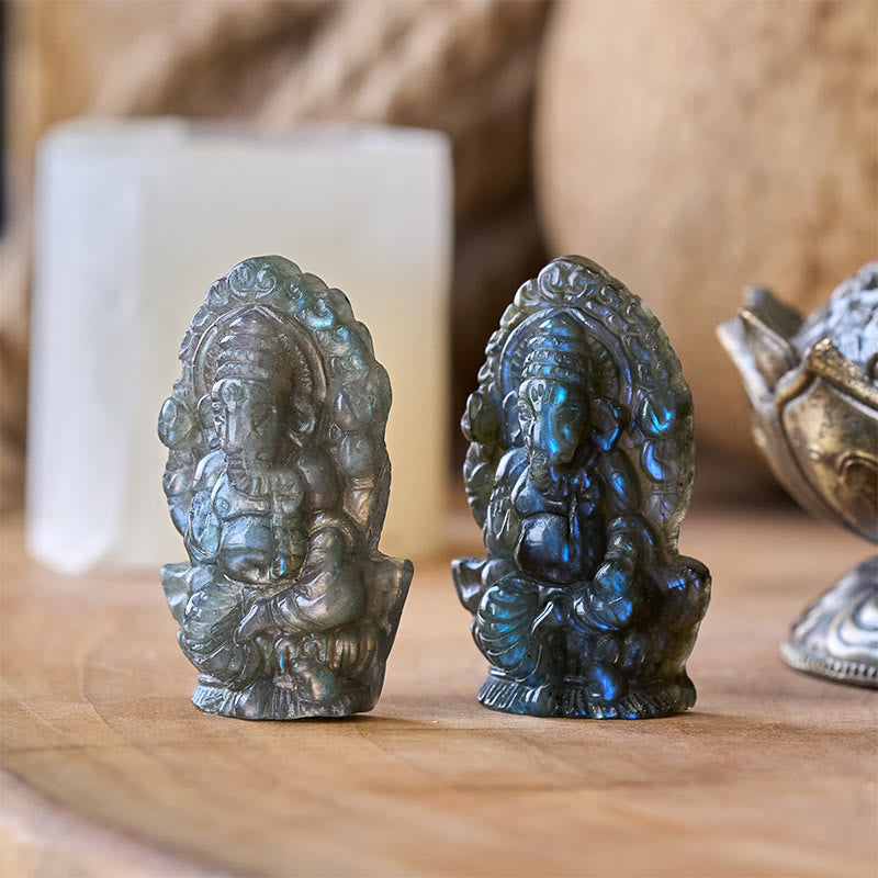 Ganesha Figur Labradorit Schutz