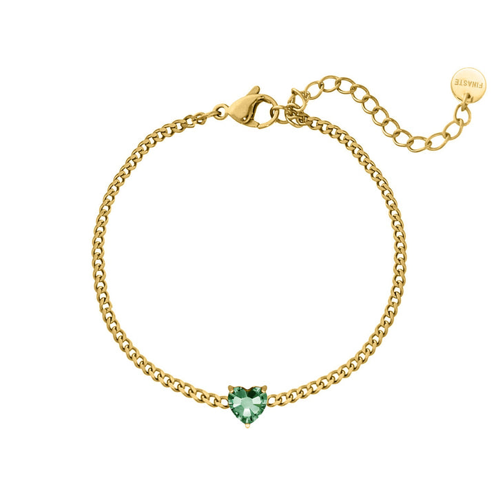 Geburtsstein Armband Gold Herz