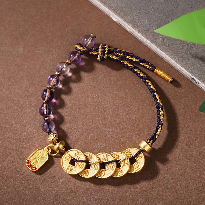 Armband Amethyst Zinnober – Balance & Glück