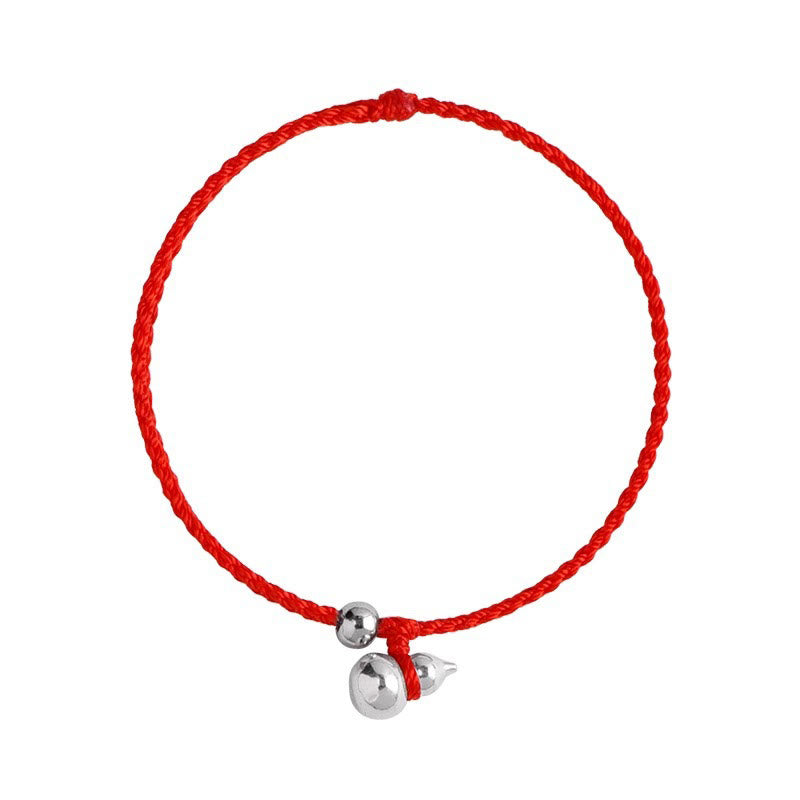 Armband 925 Silber Kürbis Glück rote Kordel Schutz Handgelenk