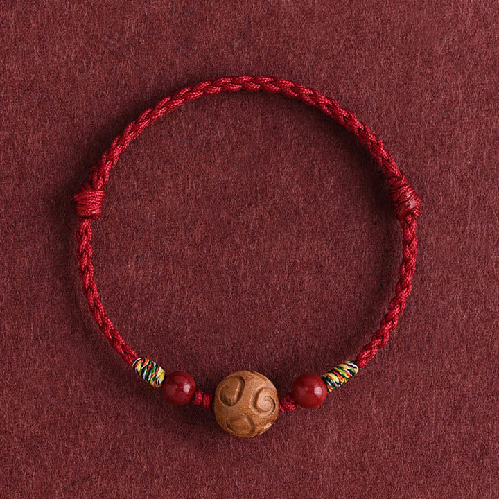 Armband Pfirsichholz Zinnober – Glück