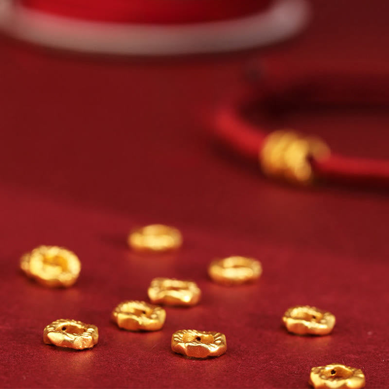 Armband 999 Gold Geflochten Rot – Glück Perlen Handgelenk Schmuck