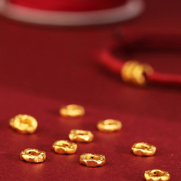 Armband 999 Gold Geflochten Rot – Glück Perlen Handgelenk Schmuck
