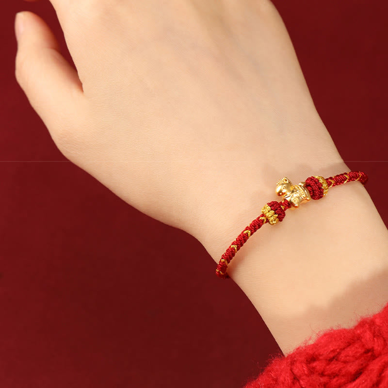 Armband 999 Gold Jahr Des Glück Energie rote Schnur Handgelenk
