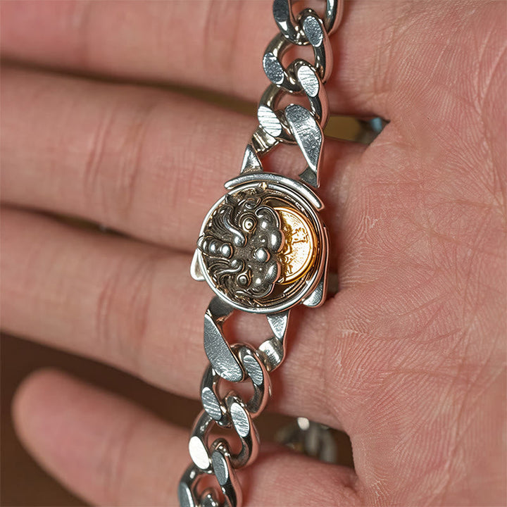 Pixiu Armband Kupfer Silber Panzerkette Fengshui Schutz Glück Wohlstand