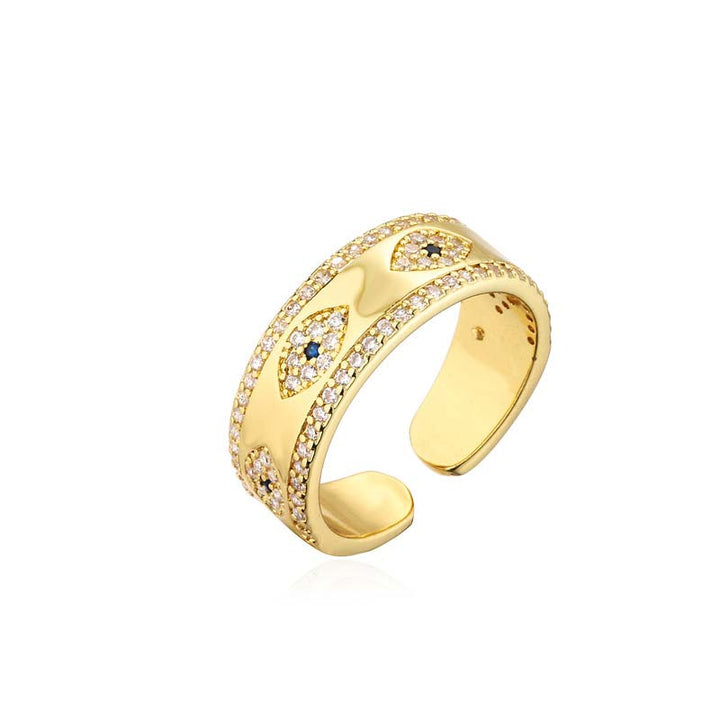 Kupfer Ring mit Böser Blick Pixiu Symbol Glück Segen Schutz