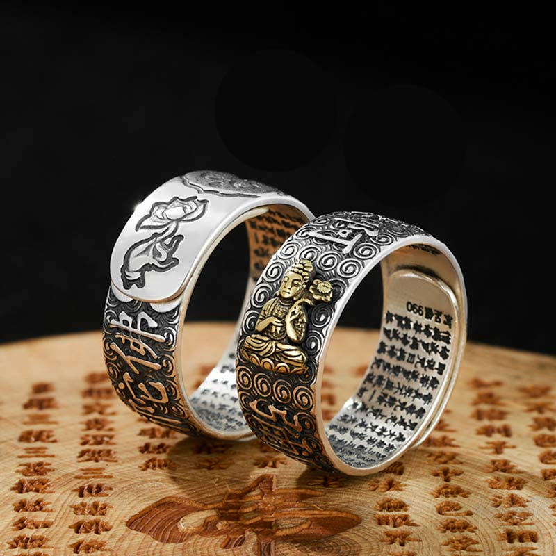 Silberner Ring Buddha Sternzeichen – Wohlstand & Glück Fengshui Schmuck