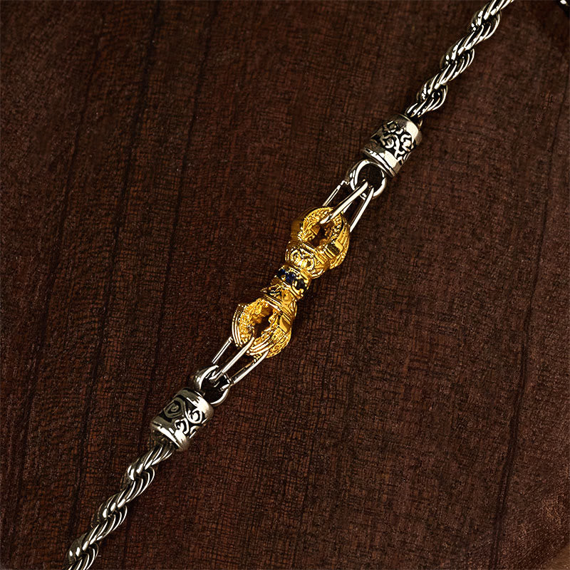 Armband Kupfer Glück Balance Energie Vajra Dorje Silber Gold Detail