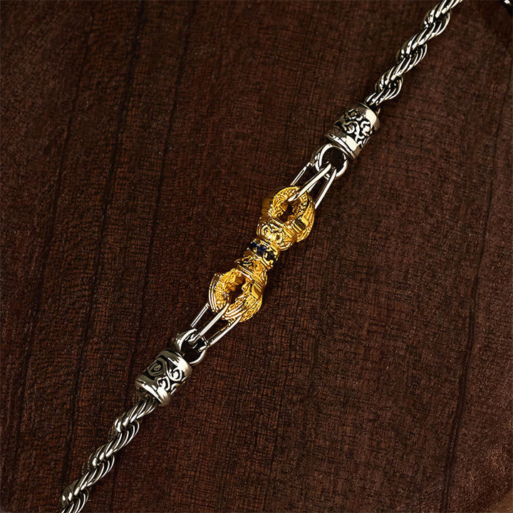 Armband Kupfer Glück Balance Energie Vajra Dorje Silber Gold Detail