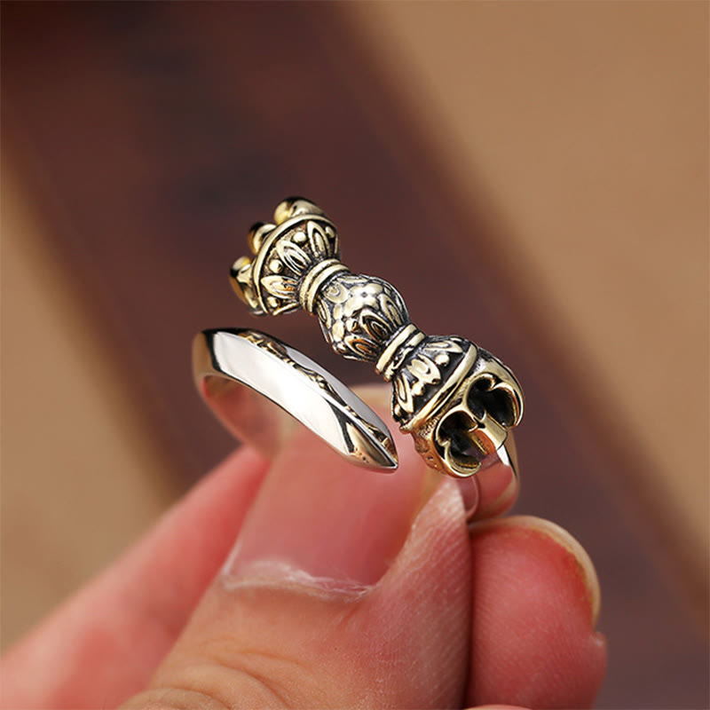 Dorje Vajra Ring aus Kupfer getragen Fengshui Schutz Glück Fingerring