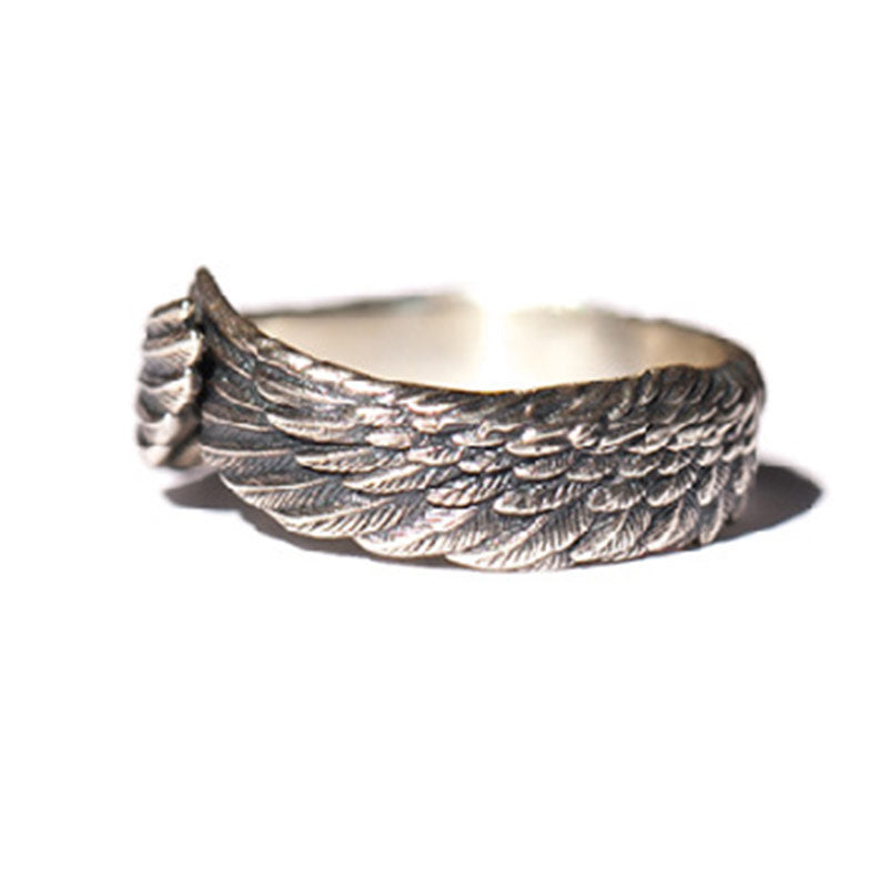Silber Ring Flügel Edelstein Design Fengshui Glück Schutz