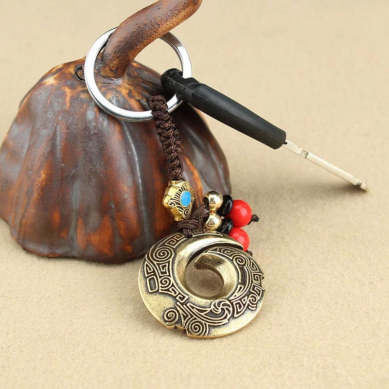 Pixiu Schlüsselanhänger Kupfer Feng Shui Glücksbringer Wohlstand spirituell Amulett