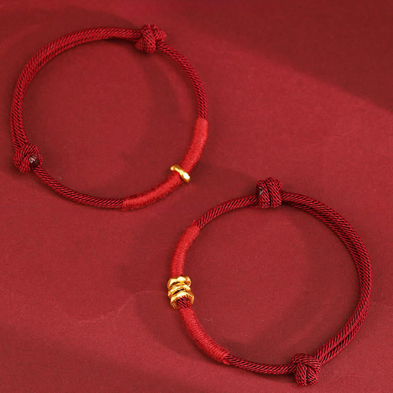 Armband 999 Gold Geflochten Rot – Glück Handgelenk Schmuck Schutz Knoten