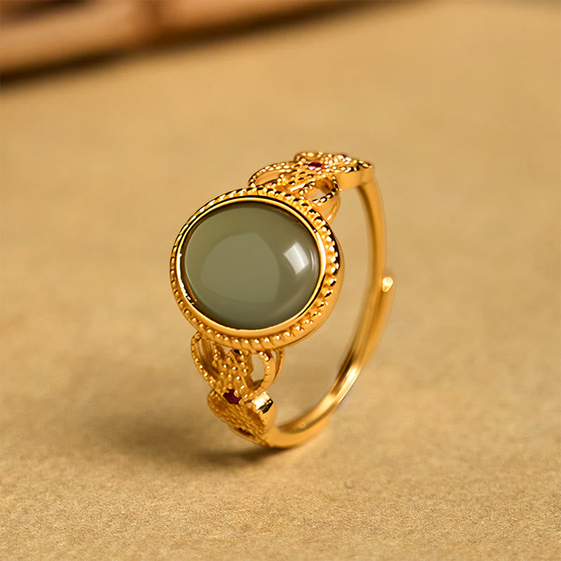 Ring 925 Silber Jade grün Pixiu Fengshui Schutz Glück