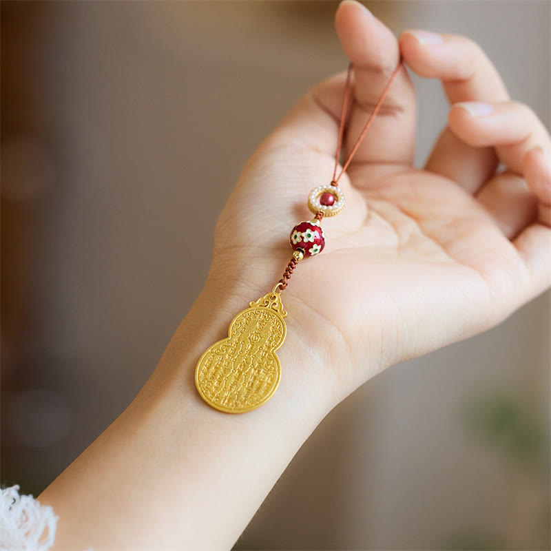 Wu Lou Schlüsselanhänger Sandelholz Glück Feng Shui Anhänger spirituell