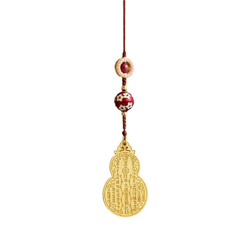 Schlüsselanhänger Wu Lou Sandelholz – Glück Feng Shui goldener Anhänger spirituell