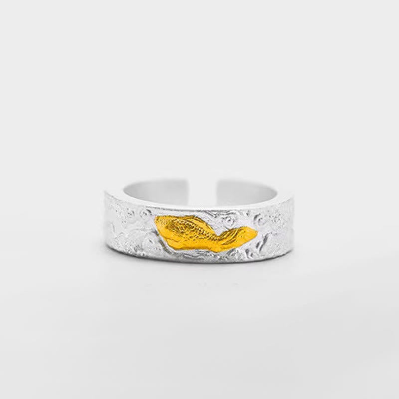 Ring 999 Silber Gold Koi Fisch – Glück Fingerring Schutz Fengshui