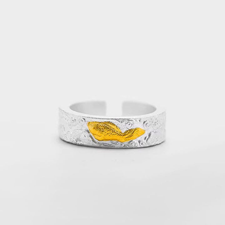 Ring 999 Silber Gold Koi Fisch – Glück Fingerring Schutz Fengshui