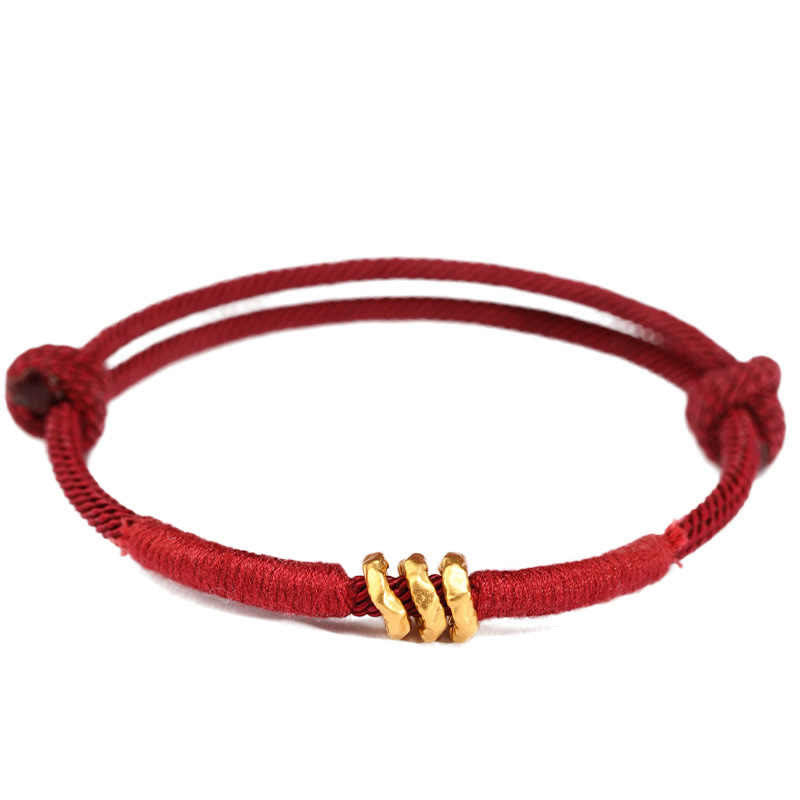 Armband 999 Gold Geflochten Rot – Glück Schutz Handgelenk Schmuck