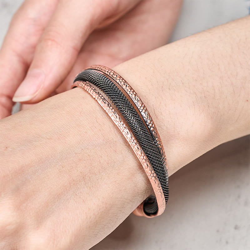 Armband Kupfer Blume getragen Handgelenk Glück Balance Energie Schmuck