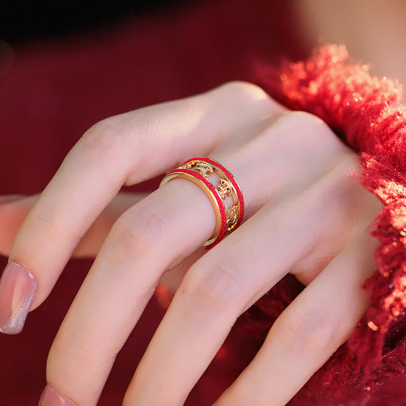 Ring Kupfer Pferdjahr Glück Segen elegante Fengshui Schmuckstück