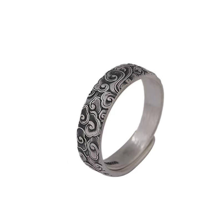 Silberring mit Segenswolke – Glück Muster elegant dekorativ Schmuck