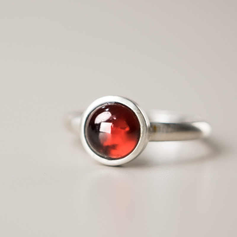 Granat Ring aus 925 Silber für Schutz und Energie Fingerring