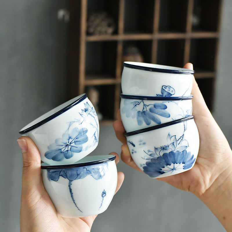 Grosse Teetasse Koi Lotus Berge Keramik Deko
