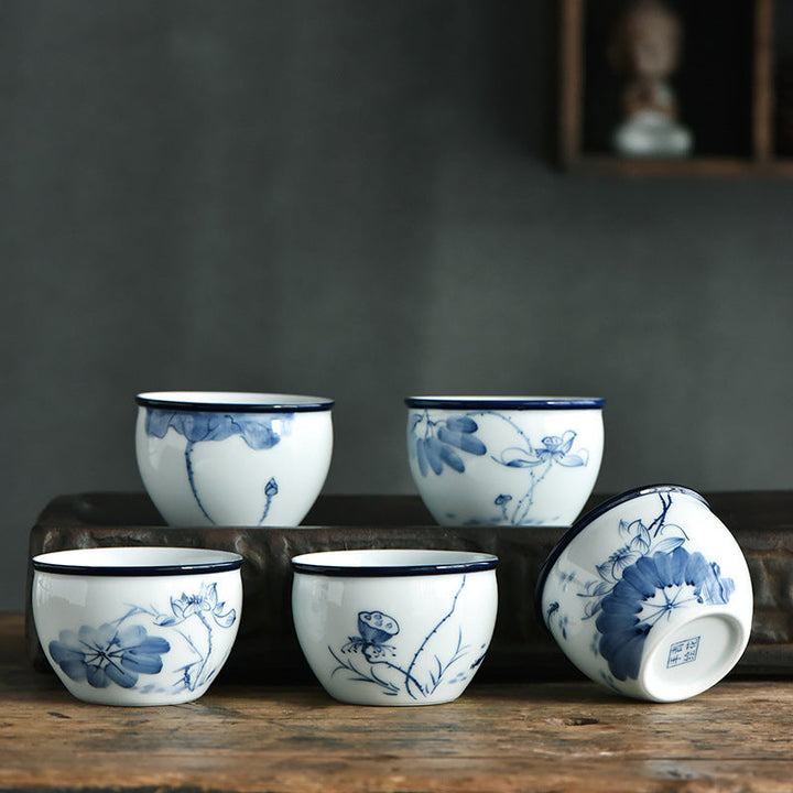 Grosse Teetasse Koi Lotus Berge Keramik
