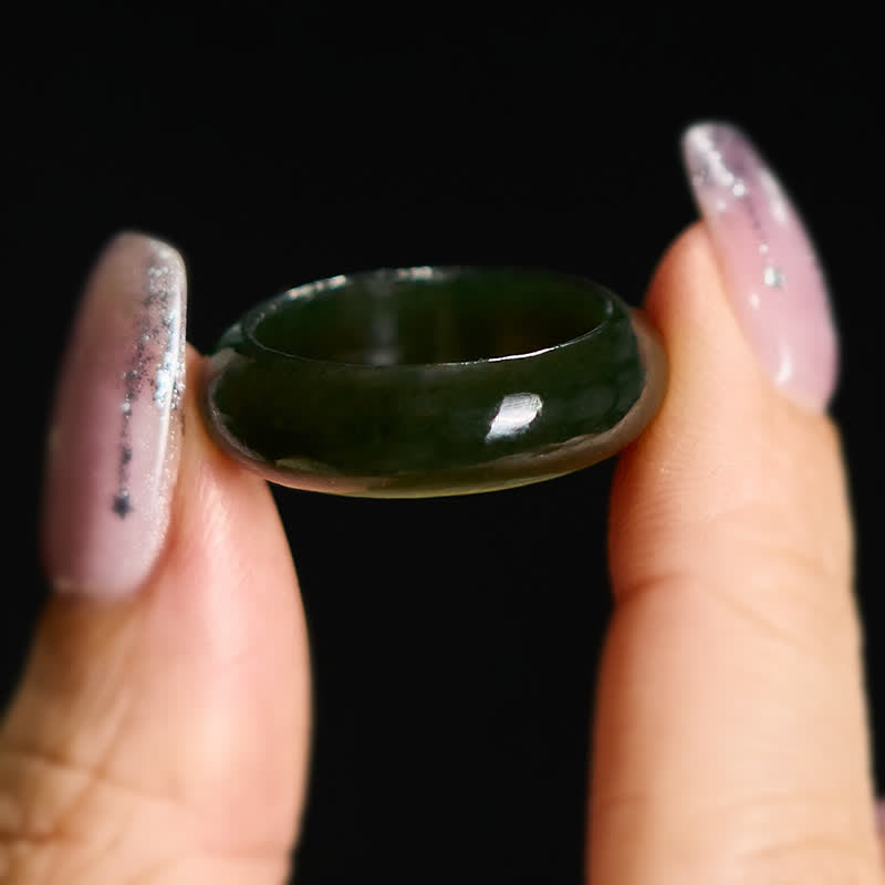 Ring Grüne Jade – Heilung poliert Fengshui Schutz Glück getragen