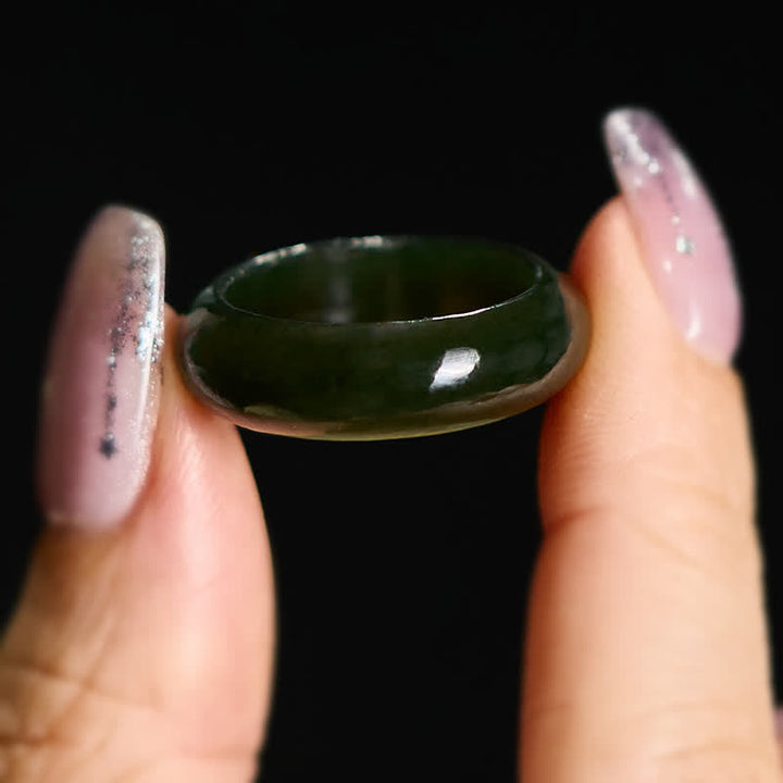 Ring Grüne Jade – Heilung poliert Fengshui Schutz Glück getragen