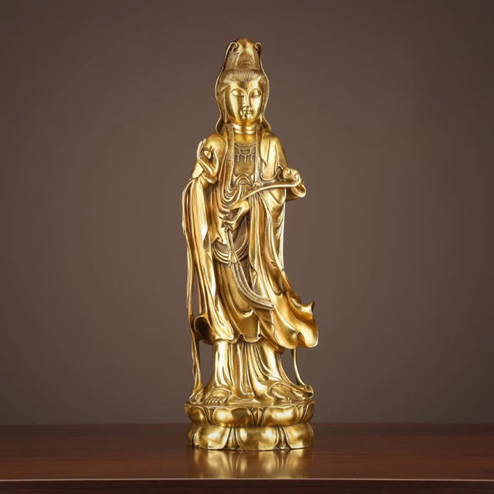 Guanyin Statue Dharma-Rad Messing Wohlstand Wohnzimmer