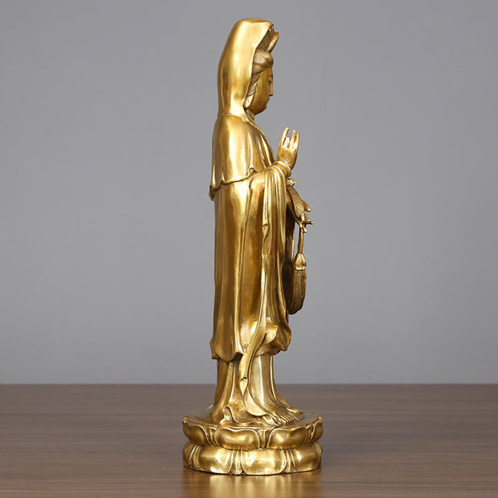 Guanyin Statue Golden Messing Deko