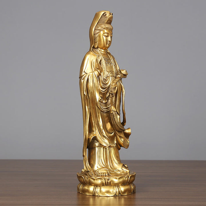 Guanyin Statue Golden Messing Feng Shui